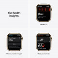 Apple Watch Series 7 GPS + Cellular, 41mm Gold Stainless Steel Case with Dark Cherry Sport Band - Regular_5