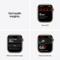 Apple Watch Series 7 GPS + Cellular, 45mm Gold Stainless Steel Case with Dark Cherry Sport Band - Regular_5