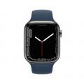 Apple Watch Series 7 GPS + Cellular, 45mm Graphite Stainless Steel Case with Abyss Blue Sport Band - Regular_2