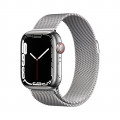 Apple Watch Series 7 GPS + Cellular, 41mm Silver Stainless Steel Case with Silver Milanese Loop_1