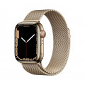 Apple Watch Series 7 GPS + Cellular, 41mm Gold Stainless Steel Case with Gold Milanese Loop_1