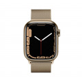 Apple Watch Series 7 GPS + Cellular, 41mm Gold Stainless Steel Case with Gold Milanese Loop_2
