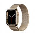 Apple Watch Series 7 GPS + Cellular, 45mm Gold Stainless Steel Case with Gold Milanese Loop_1