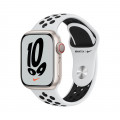 Apple Watch Nike Series 7 GPS + Cellular, 41mm Starlight Aluminium Case with Pure Platinum/Black Nike Sport Band - Regular_1