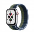 Apple Watch SE GPS + Cellular, 44mm Silver Aluminium Case with Abyss Blue/Moss Green Sport Loop_1
