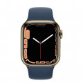 Apple Watch Series 7 GPS + Cellular, 41mm Gold Stainless Steel with Abyss Blue Sport Band - Regular_2
