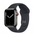 Apple Watch Series 7 GPS + Cellular, 41mm Graphite Stainless Steel with Midnight Sport Band - Regular_1