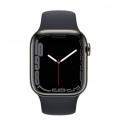Apple Watch Series 7 GPS + Cellular, 41mm Graphite Stainless Steel with Midnight Sport Band - Regular_2