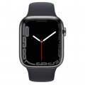 Apple Watch Series 7 GPS + Cellular, 45mm Graphite Stainless Steel with Midnight Sport Band - Regular_2