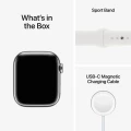 Apple Watch Series 8 GPS + Cellular 41mm Silver Stainless Steel Case with White Sport Band_9