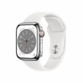Apple Watch Series 8 GPS + Cellular 41mm Silver Stainless Steel Case with White Sport Band_1