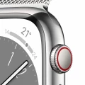 Apple Watch Series 8 GPS + Cellular 41mm Silver Stainless Steel Case with Silver Milanese Loop_3