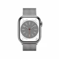 Apple Watch Series 8 GPS + Cellular 41mm Silver Stainless Steel Case with Silver Milanese Loop_2