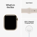 Apple Watch Series 8 GPS + Cellular 41mm Gold Stainless Steel Case with Starlight Sport Band_9