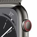Apple Watch Series 8 GPS + Cellular 41mm Graphite Stainless Steel Case with Midnight Sport Band_3