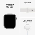 Apple Watch Series 8 GPS + Cellular 45mm Silver Stainless Steel Case with White Sport Band_9