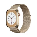 Apple Watch Series 8 GPS + Cellular 45mm Gold Stainless Steel Case with Gold Milanese Loop_1