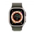 Apple Watch Ultra GPS + Cellular, 49mm Titanium Case with Green Alpine Loop -Small_2