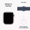 Apple Watch Series&nbsp;9 GPS + Cellular 41mm Silver Stainless Steel Case with Storm Blue Sport Band - S/M_10