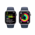 Apple Watch Series&nbsp;9 GPS + Cellular 45mm Silver Aluminium Case with Storm Blue Sport Band - S/M_8