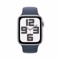 Apple Watch SE GPS 44mm Silver Aluminium Case with Storm Blue Sport Band - S/M_2