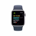 Apple Watch SE GPS + Cellular 40mm Silver Aluminium Case with Storm Blue Sport Band - M/L_6
