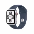 Apple Watch SE GPS + Cellular 40mm Silver Aluminium Case with Storm Blue Sport Band - M/L_1