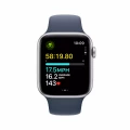 Apple Watch SE GPS + Cellular 44mm Silver Aluminium Case with Storm Blue Sport Band - S/M_6
