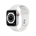 Apple Watch Series 6 GPS + Cellular, 40mm Silver Aluminium Case with White Sport Band_1