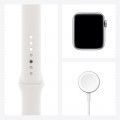 Apple Watch Series 6 GPS + Cellular, 40mm Silver Stainless Steel Case with White Sport Band_7