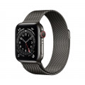 Apple Watch Series 6 GPS + Cellular, 40mm Graphite Stainless Steel Case with Graphite Milanese Loop_1
