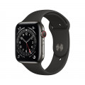 Apple Watch Series 6 GPS + Cellular, 44mm Graphite Stainless Steel Case with Black Sport Band_1