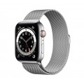 Apple Watch Series 6 GPS + Cellular, 44mm Silver Stainless Steel Case with Silver Milanese Loop_1