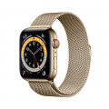 Apple Watch Series 6 GPS + Cellular, 44mm Gold Stainless Steel Case with Gold Milanese Loop_1